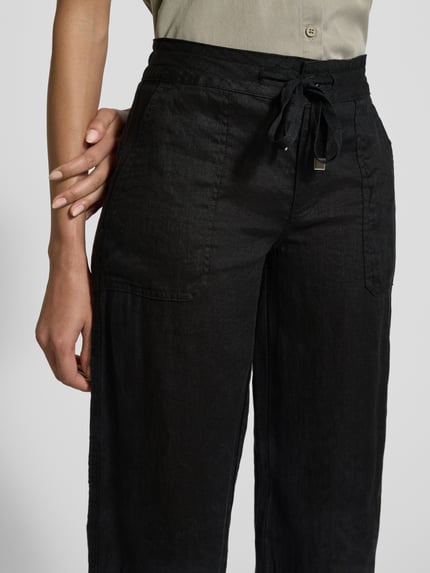 Lauren Ralph Lauren Loose Fit Leinenhose mit elastischem Bund Modell 'JOVONIE' Dunkelblau 3