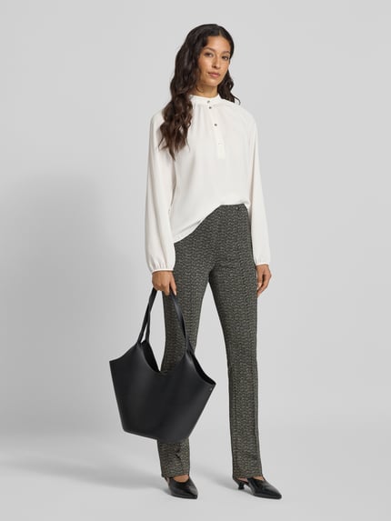 Marc Cain Regular Fit Bluse mit Stehkragen Ecru 1