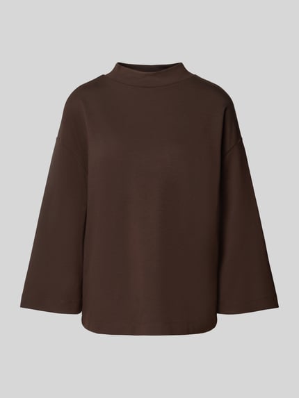 MORE & MORE Sweatshirt aus Viskose-Mix mit 3/4-Arm Dunkelbraun 1
