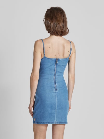 GUESS Sukienka jeansowa z cienkimi ramiączkami model ‘RON’ Jeansowy niebieski 5