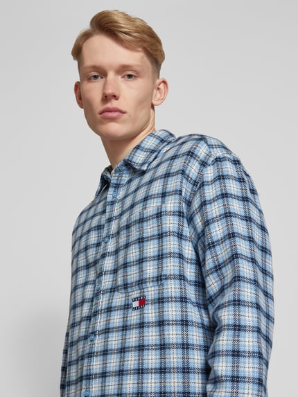 Tommy Jeans Freizeithemd mit Knopfleiste Rauchblau 3