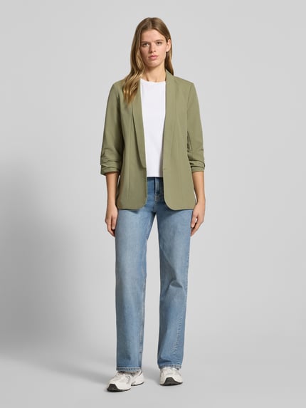 PIECES Regular Fit Longblazer mit Viskose-Anteil Modell 'BOSELLA' Oliv 1