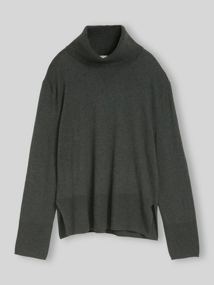 Tom Tailor Regular fit coltrui van mix van katoen en kasjmier Donkergroen - 2