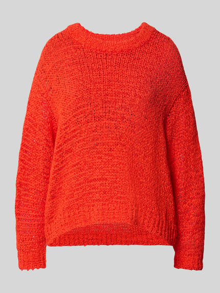 Staud Gebreide pullover met ribboorden, model 'CALA' Oranje - 2