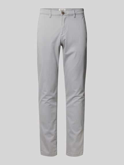 JACK & JONES Chinosy o kroju regular fit z dodatkiem streczu model ‘MARCO’ Srebrny 2