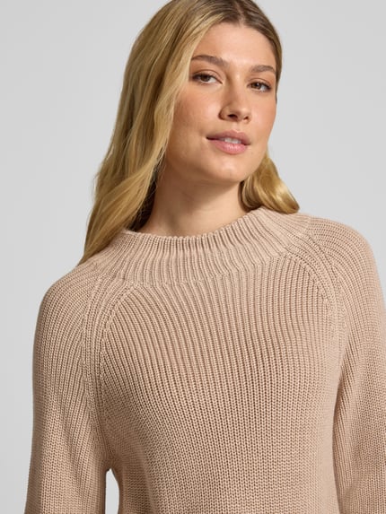 monari Regular Fit Strickpullover mit Stehkragen Sand 3