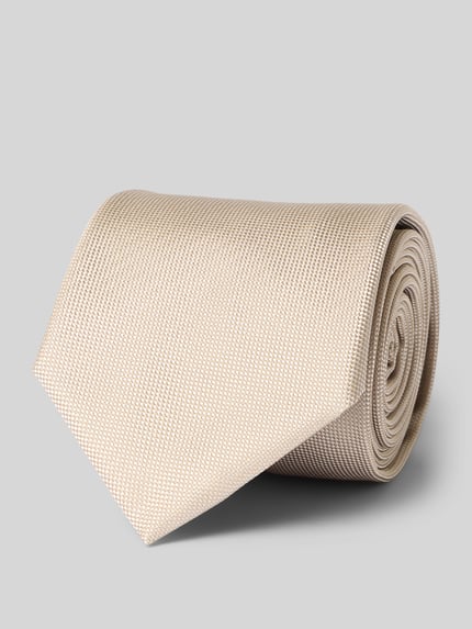Produktfoto, beżowy krawat z mieszanki jedwabiu, drobna faktura, model 'H-Tie 7,5 CM-262' od BOSS, krawat męski