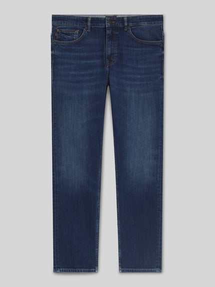 BOSS Orange Jeansy o kroju slim fit z mieszanki bawełny Niebieski 2