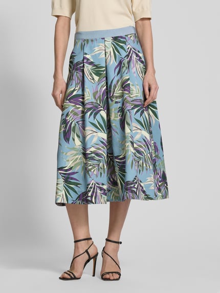 MAX&Co. Midirok met stolpplooien, model 'RISATA' Lichtblauw - 4