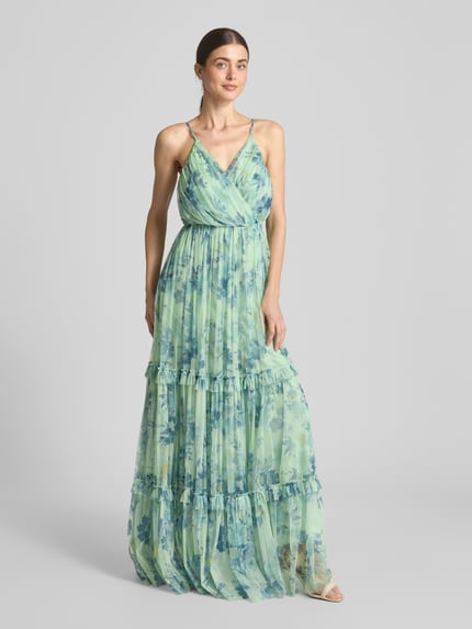 Lace & Beads Abendkleid im Stufen-Look Hellgruen 1