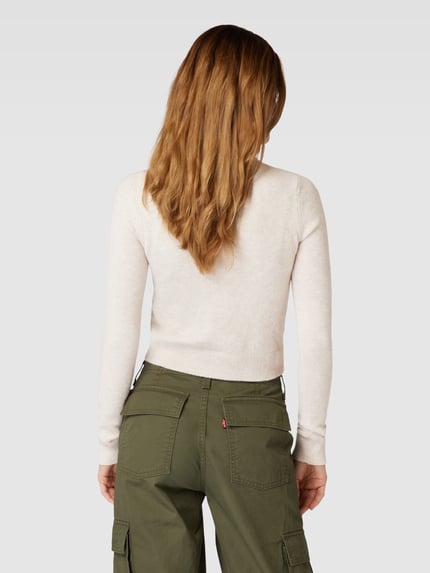 REVIEW Strickpullover mit Rundhalsausschnitt Offwhite Melange 5