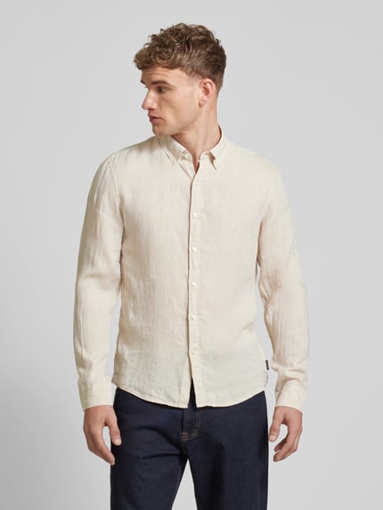 Michael Kors Slim Fit Freizeithemd aus Leinen Khaki 4