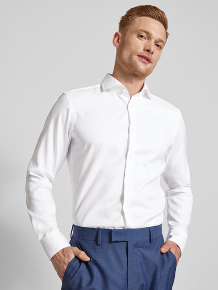 BOSS Slim fit zakelijk overhemd van fijn twill Wit - 3