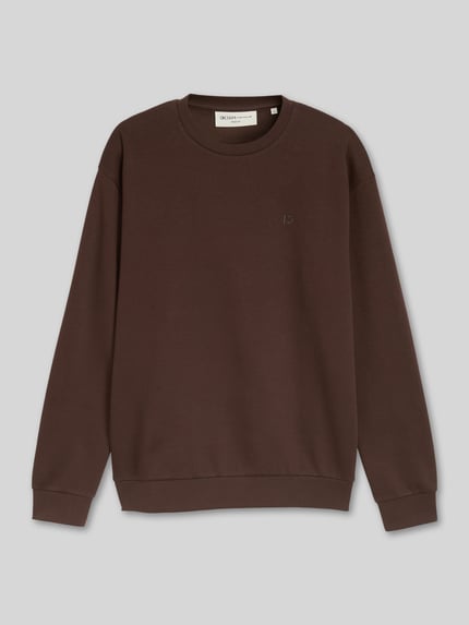 Tom Tailor Denim Regular Fit Sweatshirt aus Baumwoll-Mix Dunkelbraun 2