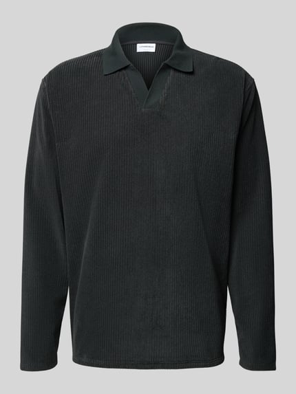 Lindbergh Oversized Poloshirt mit Strukturmuster Black 2