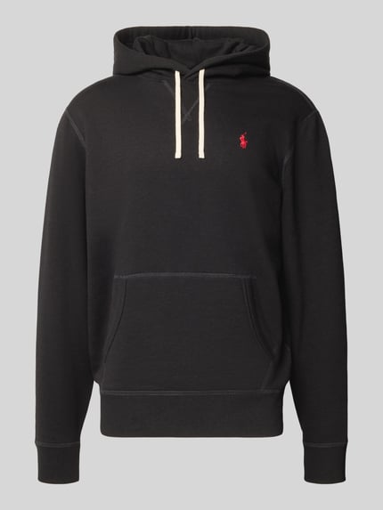 Produktfoto, Hoodie met Label-Stitching van Polo Ralph Lauren, katoenmix, los model, capuchon, tunnelkoord, kangoeroezak, ribboorden.