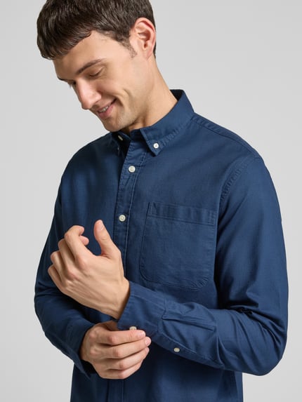 Selected Regular Fit Freizeithemd aus Baumwoll-Mix Modell 'REGRICK' Dunkelblau 3