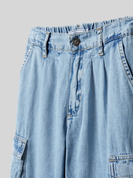 Blue Effect Flared jeans met opgestikte klepzakken Lichtblauw - 2