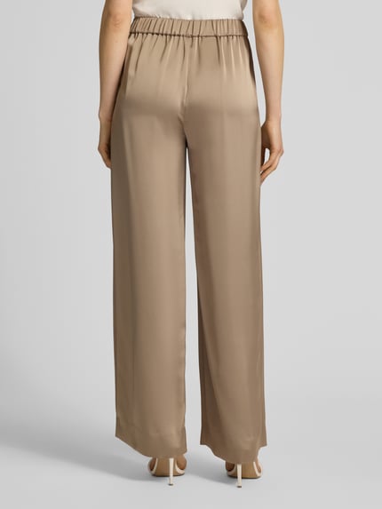 HUGO Relaxed Fit Wide Leg Hose mit elastischem Bund Modell 'HASELI' Beige 5