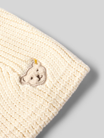Steiff Gebreide muts met motiefstitching Offwhite - 2