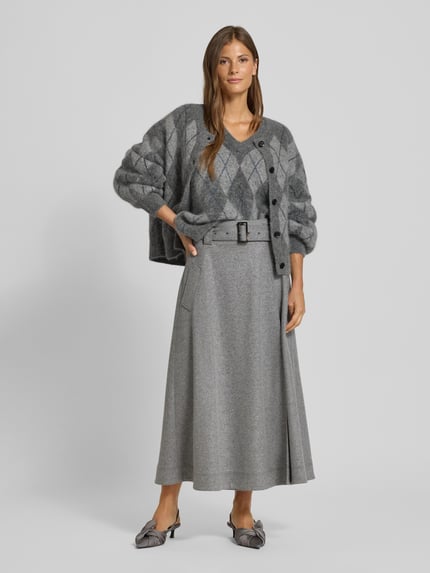 Gestuz Strickjacke mit Knopfleiste Anthrazit 1