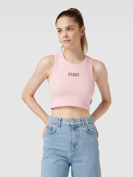 PEQUS Crop Top mit Label-Print Rosa 4