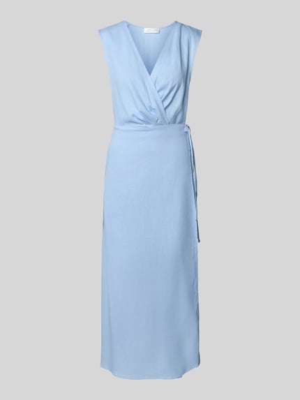 GUIDO MARIA KRETSCHMER WOMAN Regular Fit Wickelkleid aus Leinen-Viskose-Mix Modell 'GINA' Bleu 2