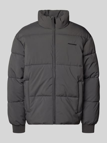 PEGADOR regular fit buffer jacket met logostitching model 'Solin' Donkergrijs - 2