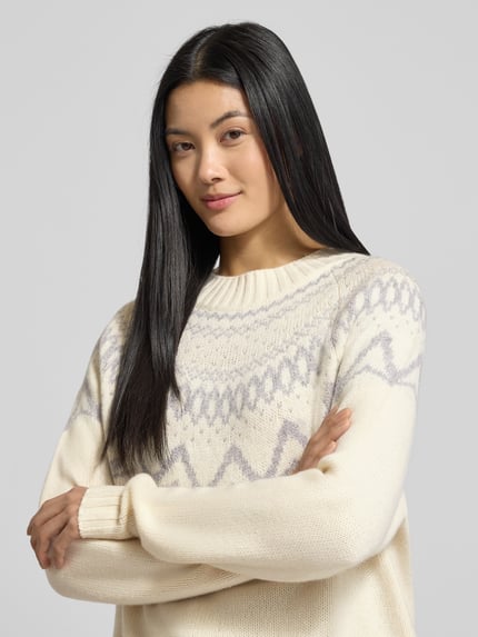 Fynch-Hatton Relaxed Fit Pullover aus reiner Wolle in Strick-Optik Offwhite 3