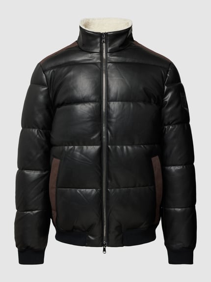 MCNEAL Gewatteerd jack in leerlook Donkerbruin - 2