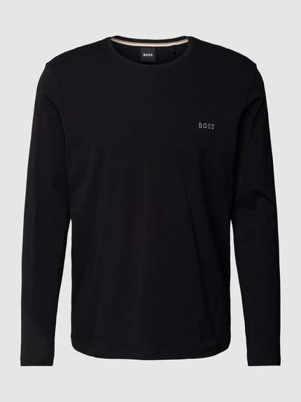 BOSS Longsleeve mit Label-Stitching Modell 'Mix&Match' Black 2