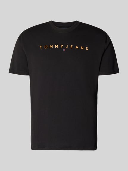 Produktfoto, Regular Fit T-Shirt aus reiner Baumwolle von Tommy Jeans in Optik: Unifarben mit Label-Stitching und Logo-Stitching, Rundhals, Kurzarm