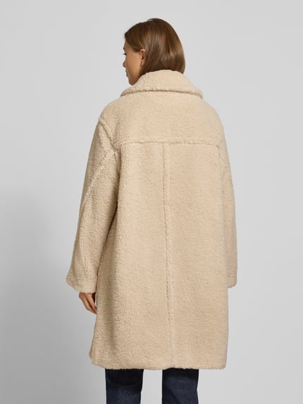 OPUS Lange jas van teddybont met steekzakken, model 'Heddy' Camel - 5