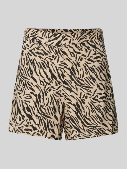 PIECES High Waist Shorts aus Viskose mit Allover-Muster Modell 'NYA' Sand 2