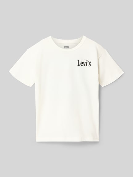 Levi’s® Kids Regular Fit T-Shirt aus Baumwoll-Mix Modell 'AQUATIC LOUNGE TEE' Weiss 1