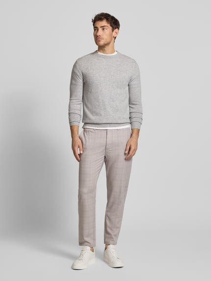 MCNEAL Tapered Fit Stoffhose mit elastischem Bund Mittelgrau Melange 1