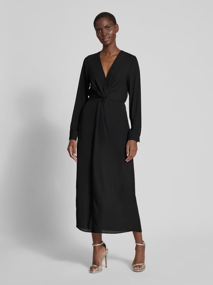 HUGO Midikleid mit Knotendetail Modell 'Koventi' Black 4