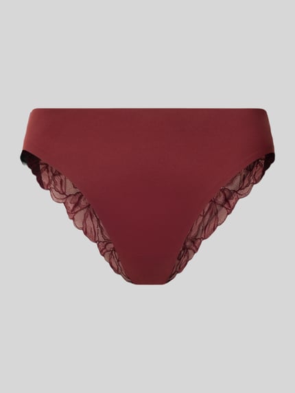 Calvin Klein Underwear Slim fit bikinibroekje met gebloemd kant Aubergine - 1