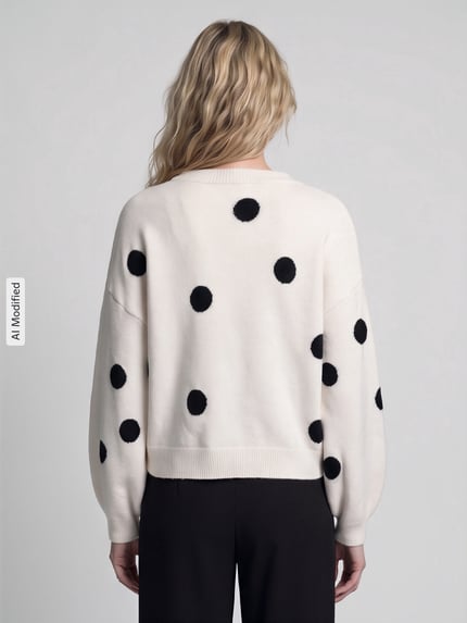 ONLY Regular Fit Pullover mit Rundhalsausschnitt Modell 'RICA' Ecru 5