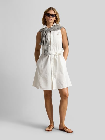 Polo Ralph Lauren Regular Fit Polokleid aus reiner Baumwolle Weiss 1