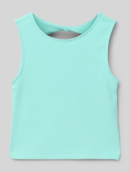 s.Oliver RED LABEL Slim fit tanktop met cut-out aan de achterkant Aquablauw - 1