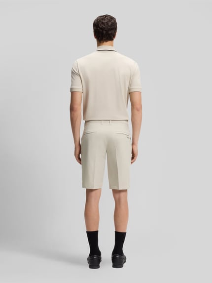 BOSS Green slim fit chino short met persplooien Beige - 5