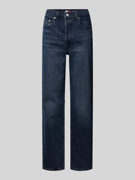 Produktfoto, Slim Fit Jeans aus Baumwoll-Mix Modell 'LAYLA' von Tommy Jeans in Melange-Optik, dunkelblau, Straight Leg, 5-Pocket, Denim