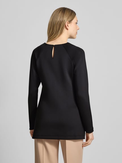 MM by Max Mara Regular fit shirt met lange mouwen van scuba, model 'UNDICI' Zwart - 5