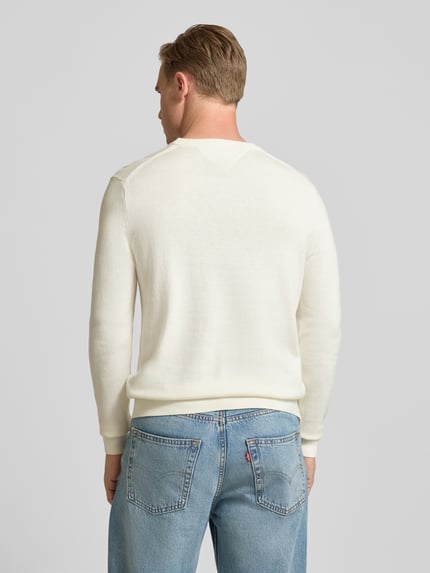 Tommy Hilfiger Regular fit gebreide pullover van een mix van katoen en kasjmier Offwhite - 5
