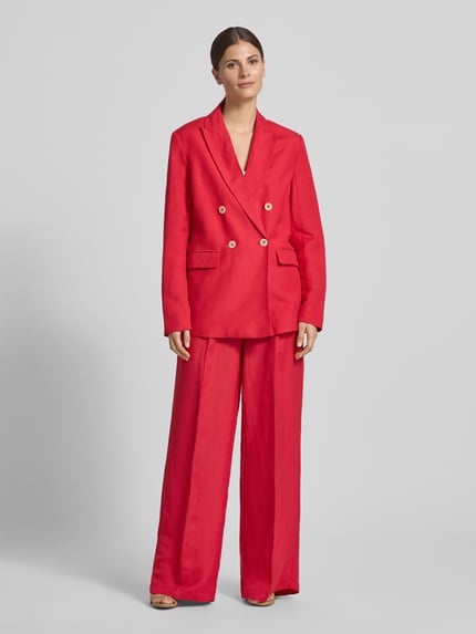 Christian Berg Woman Selection Wide leg broek van linnenmix met riem Rood - 1