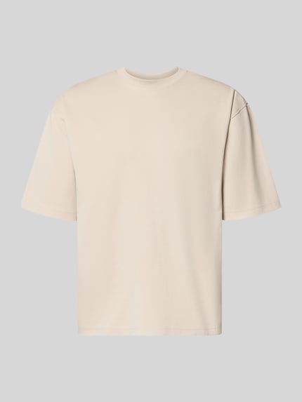 Produktfoto, Relaxed Fit T-Shirt aus reiner Baumwolle von JAKE*S STUDIO MEN in Beige, Rundhalsausschnitt, Halbarm, glatte Struktur