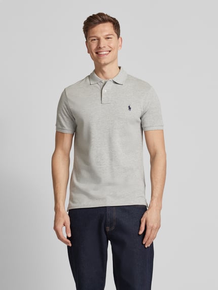 Polo Ralph Lauren Slim Fit Poloshirt mit Label-Stitching Beige 4