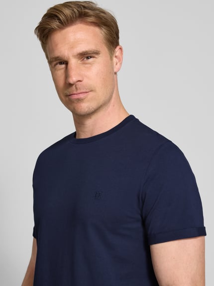 Les Deux T-Shirt mit Rundhalsausschnitt Modell 'Norregaard' Marine 3