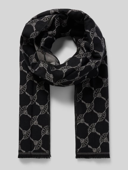 JOOP! COLLECTION Sjaal met franjes, model 'Felix' Zwart - 1